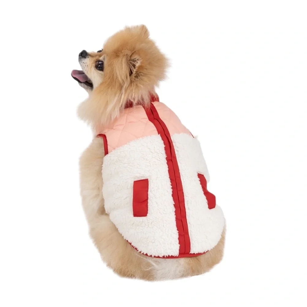 Vibrant Life Sherpa Contrast Yoke Quilted Pet Jacket NEW!